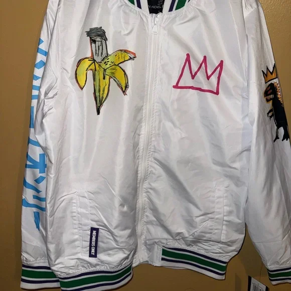 Jean-Michel Basquiat x Members Only white bomber jacket Size M - Picture 1 of 6
